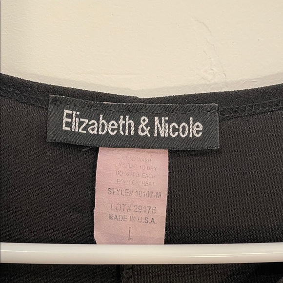 Elizabeth & Nicole Black Pleated Midi Dress size L - Picture 2 of 9